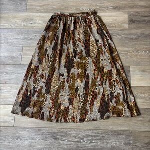 Lilli Ann Skirt 27”Waist Animal Print Patchwork Silky Maxi Mobwife Vtg *Read*